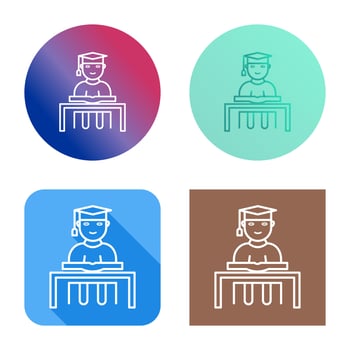 Unique Studying on Desk Vector Icon