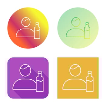 Unique Man And Drink Vector Icon