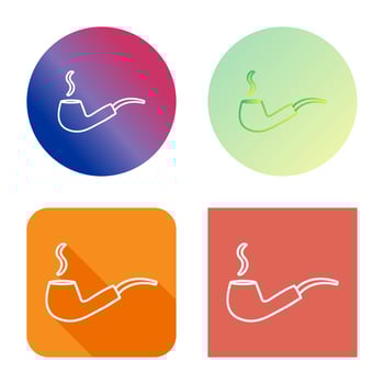 Unique Lit Smoking Pipe Vector Icon