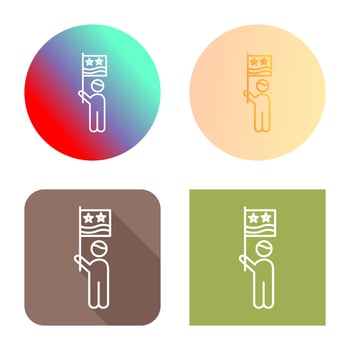 Raising Flag Vector Icon