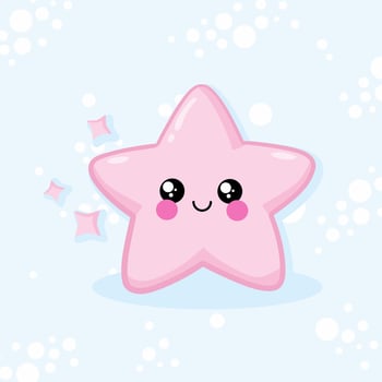 Cute beautiful sea star isolated on vector image