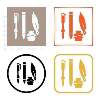 Unique Writing Equipment Vector Icon