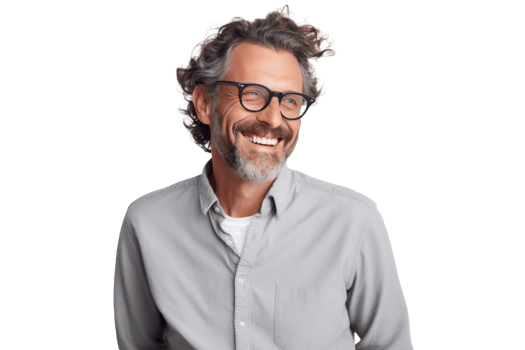 Smiling older man portrait. Illustration png
