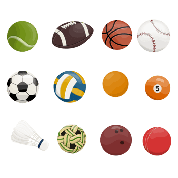 Set of sport ball illustration png