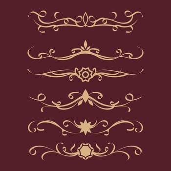 collection of hand drawn vintage decorative borders vector