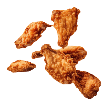Tasty fried chicken isolated on transparent background png