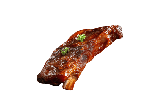 Tasty grilled pork ribs isolated on transparent background png