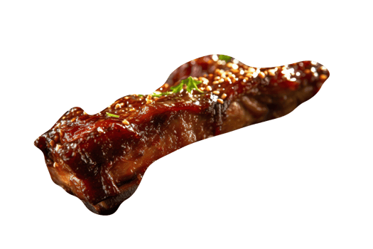 Tasty grilled pork ribs isolated on transparent background png