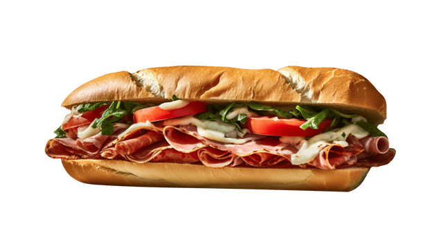Tasty italian sandwich on transparent background png