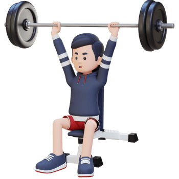 3D Sportsman Character Building Upper Body Strength with Overhead Bench Press Workout png