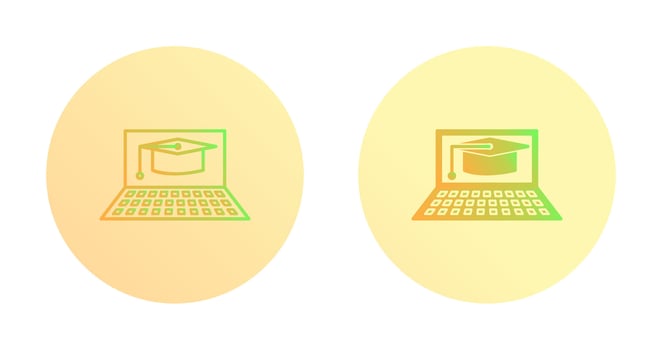 Unique Online Graduation Vector Icon