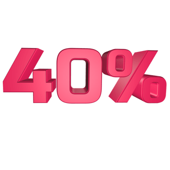 40 percent 3D text rendering for discount sale and marketing png