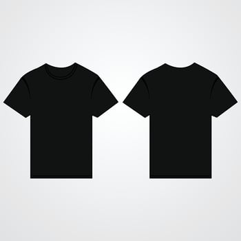 black t shirt design template on transparent background vector