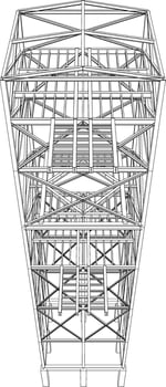3D illustration of building structure vector