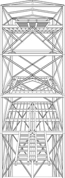 3D illustration of building structure vector