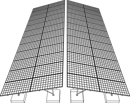 3D illustration of solar carport vector