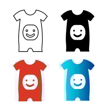 Abstract Baby Romper Silhouette Illustration vector