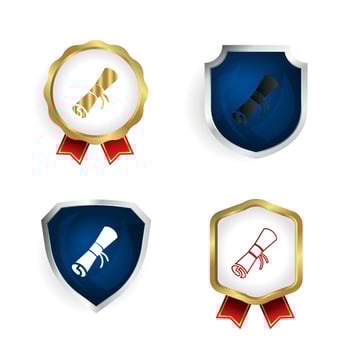 Abstract Certificate Degree Badge and Label Collection vector