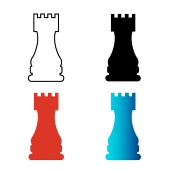 Abstract Chess Rook Silhouette Illustration vector