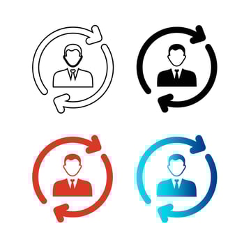 Abstract Customer Journey Silhouette Illustration vector