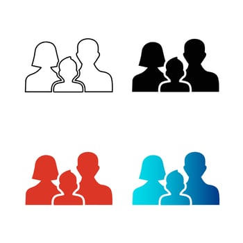 Abstract Family Silhouette Illustration vector