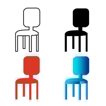 Abstract Flat Chair Silhouette Illustration vector