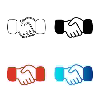 Abstract Hand Shake Silhouette Illustration vector