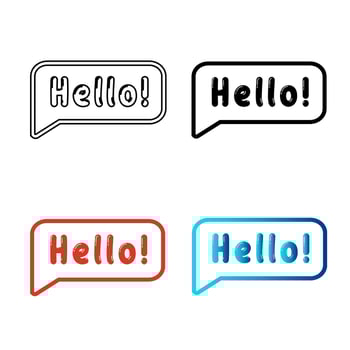 Abstract Hello Message Silhouette Illustration vector