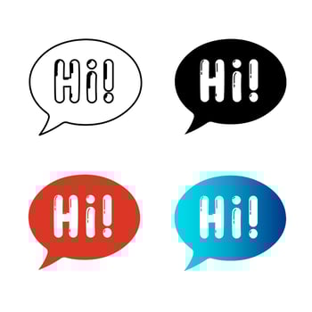Abstract Hi Message Silhouette Illustration vector
