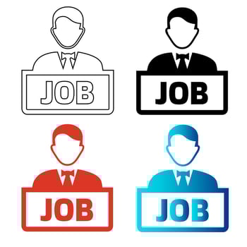 Abstract Job Employment Silhouette Illustration vector