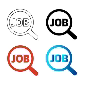 Abstract Job Search Silhouette Illustration vector