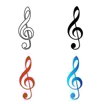 Abstract Music Treble Clef Silhouette Illustration vector