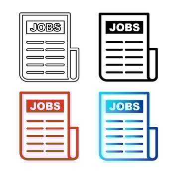 Abstract Newspaper Jobs Silhouette Illustration vector