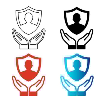 Abstract Person Insurance Silhouette Illustration vector