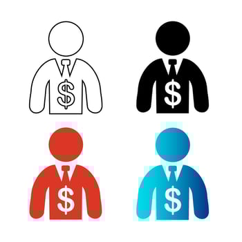Abstract Rich Person Silhouette Illustration vector