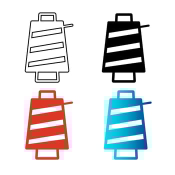 Abstract Sewing Thread Silhouette Illustration vector