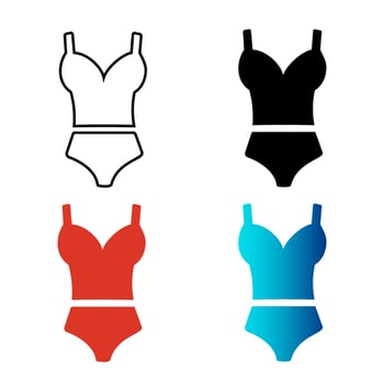 Abstract Swim Wear Silhouette Illustration vector
