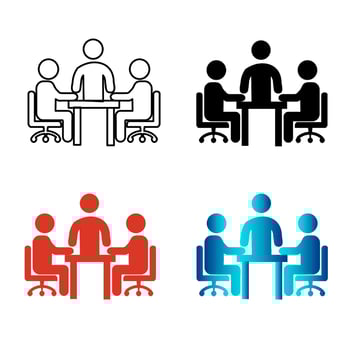 Abstract Team Meeting Silhouette Illustration vector