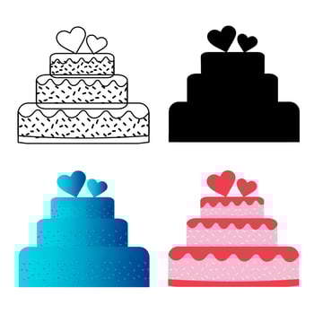 Abstract Weeding Cake Silhouette Illustration vector