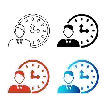 Abstract Work Hours Silhouette Illustration vector