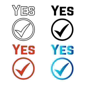 Abstract Yes Checkmark Silhouette Illustration vector