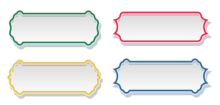 Collection of arabic islamic text box frame border ribbon banner illustration vector