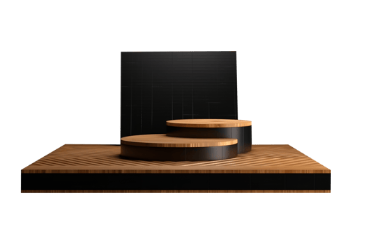 Beautiful wooden gold podium isolated on transparent background png