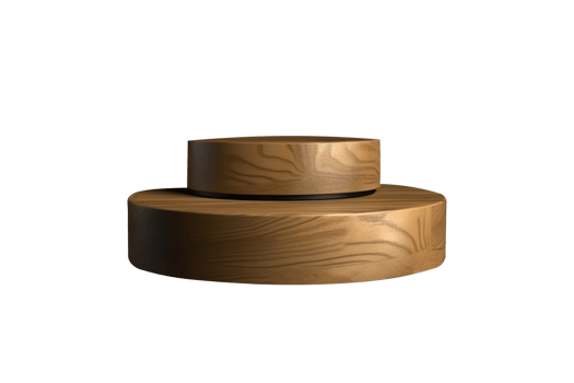 Beautiful wooden gold podium isolated on transparent background png
