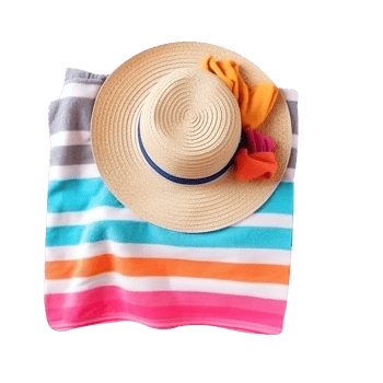 Beach towel isolated on transparent background png