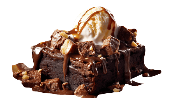 Tasty brownies ice cream isolated on transparent background png