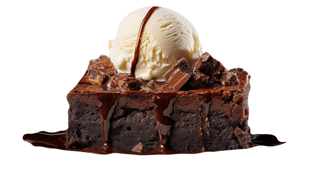Tasty brownies ice cream isolated on transparent background png