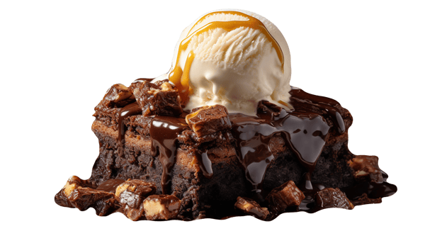 Tasty brownies ice cream isolated on transparent background png