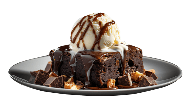 Tasty brownies ice cream isolated on transparent background png