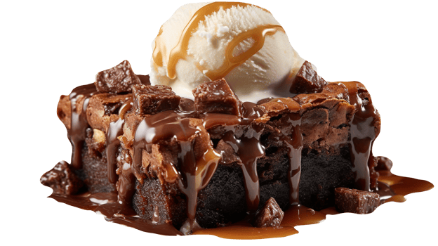 Tasty brownies ice cream isolated on transparent background png
